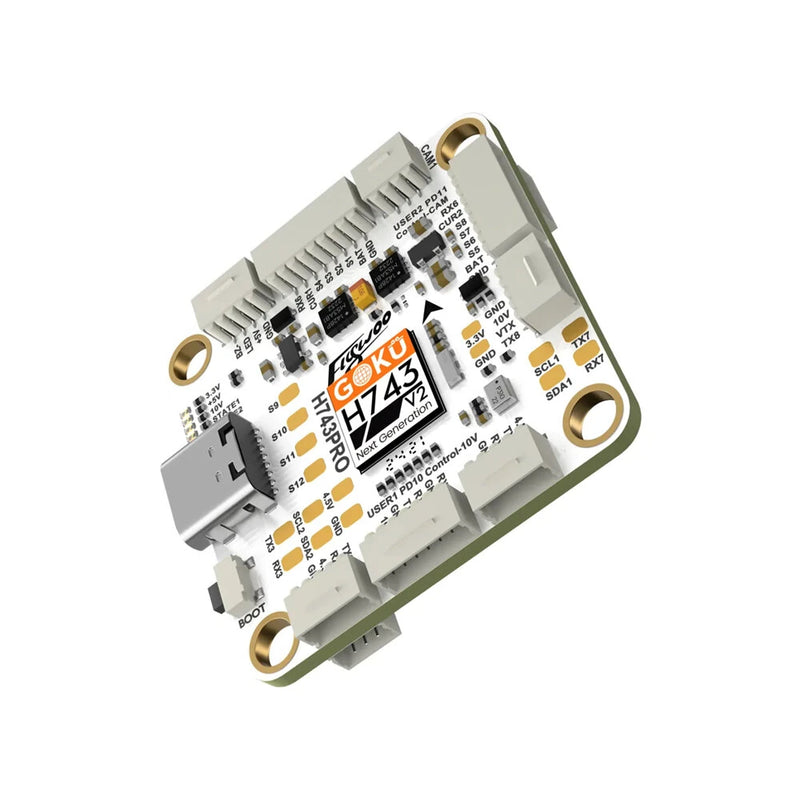 30x30mm GOKU H743 PRO Flight Controller 55A 32Bit 128K AM32 3-6S 4in1 ESC Stack for RC FPV Racing Drones Support DJI O4 / O4 Pro