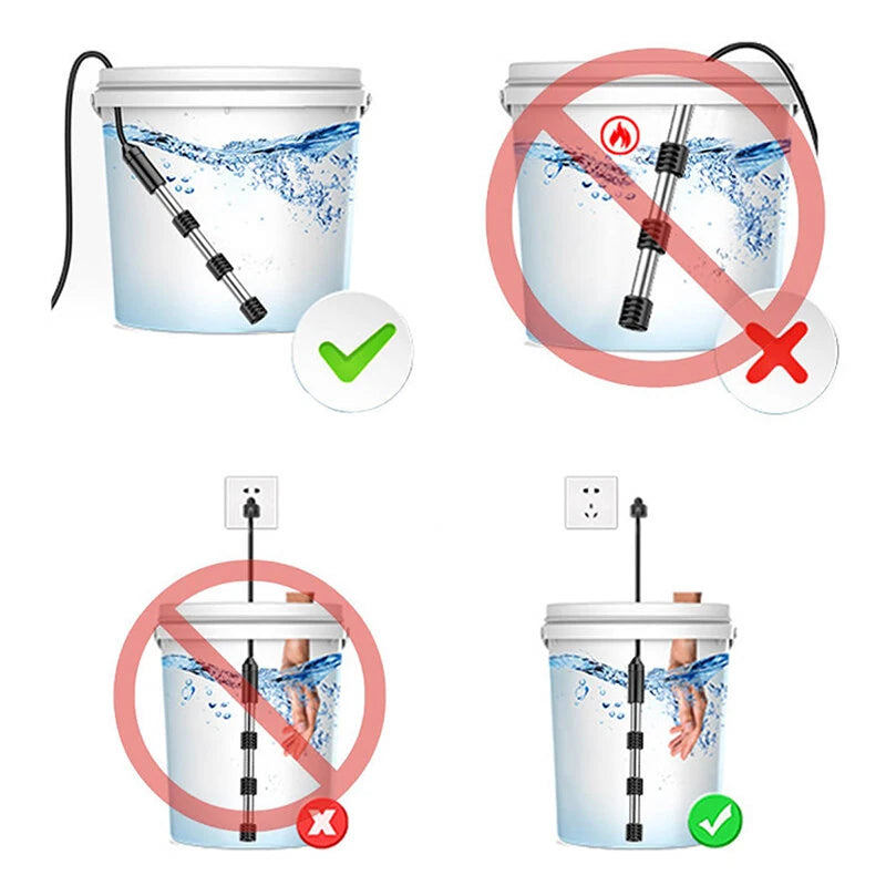 Tevorex Immersion Water Heater with Thermostat Temperature Control Portable Bathtub Bucket Submersible Heater Pool Heater for Inflatable Above Ground Swimming Pool-EU plug