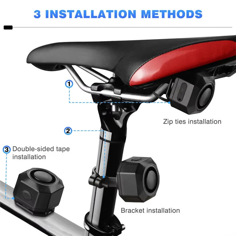 XANES 110dB Bicycle Anti-theft Alarm Lock Wireless Control 70m Range 180 Days Standby USB Rechargeable Waterproof Vibration Alarm for Electric Scooter Bicycle Motorcycle Security Device