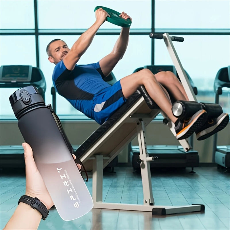 IPRee 1L Large Capacity Sports Water Bottle Leak Proof Colorful Plastic Cup Drinking Outdoor Travel Portable Gym Fitness Jugs