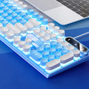 YINDIAO K600 104 Keys Wired Gaming Keyboard Punk Design Mechanical Feeling Keycaps RGB Light USB E-sports Gamer Keyboard for PC Computer Laptop