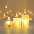 24pcs LED Crystal Candle Lights Candles Lit Flameless Candles Pillars Flickering Candles Night Lit Homecoming Party Ramadan Wedding Christmas Decoration