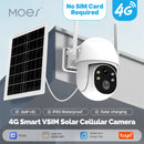 MOES Tuya 3MP 4G Solar Security Camera with Solar Panel 3MP HD Dual Night Vision Human Detection Alarm 7800mAh Battery IP65 Waterproof Smart Life APP Outdoor Wireless Surveillance Monitor Cameras