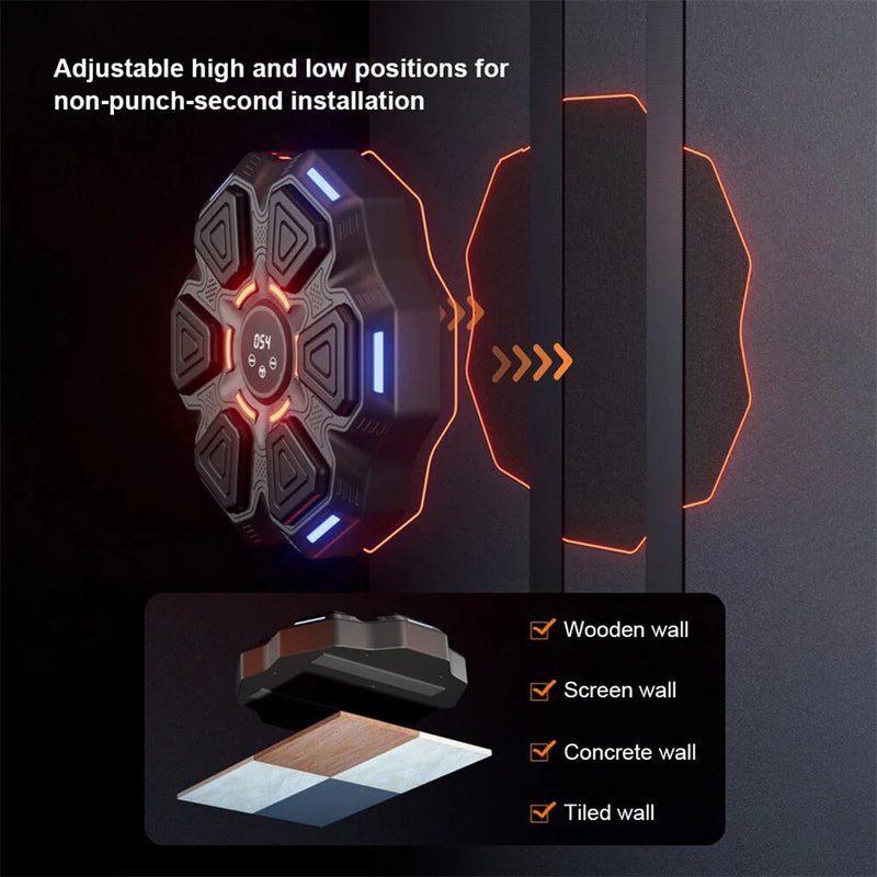 KALOAD Music Boxing Machine with Gloves 9-Speed Adjustable Dual Lights Rapid Reaction Wall Target Smart bluetooth Type-C Boxing Trainer Sandbag for Adult Kid Home Fitness