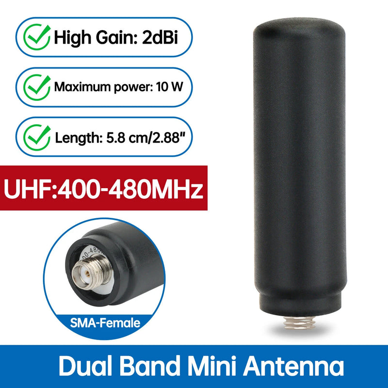ABBREE AR-243 SMA-Female Mini Antenna UHF 400-480MHz Short Small Antenna for Walkie Talkie Baofeng BF-888S UV5R UV-21 PRO