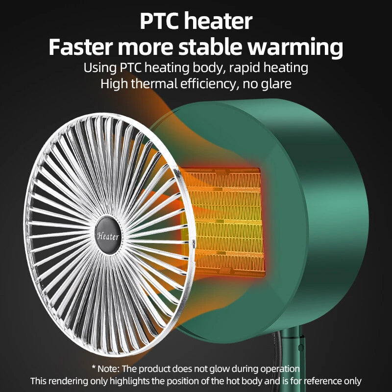 IPRee Portable Fast Heating Fan Heater 800W Electric Vertical Desktop PTC Small Portable Folding Telescopic Hot Air Blower