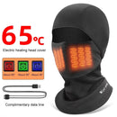 WEST BIKING 65 Electric Heating Cycling Headcover 3 Gears Heated Soft Comfy Windproof Warm Headwear for Riding Skiing Helmet (No Power Bank)