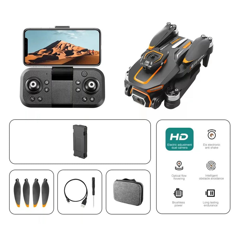LSRC GT5 WiFi FPV with Electric Adjustment HD Dual Camera 360 Obstacle Avoidance Optical Flow Positioning Brushless LED Foldable RC Drone Quadcopter RTF