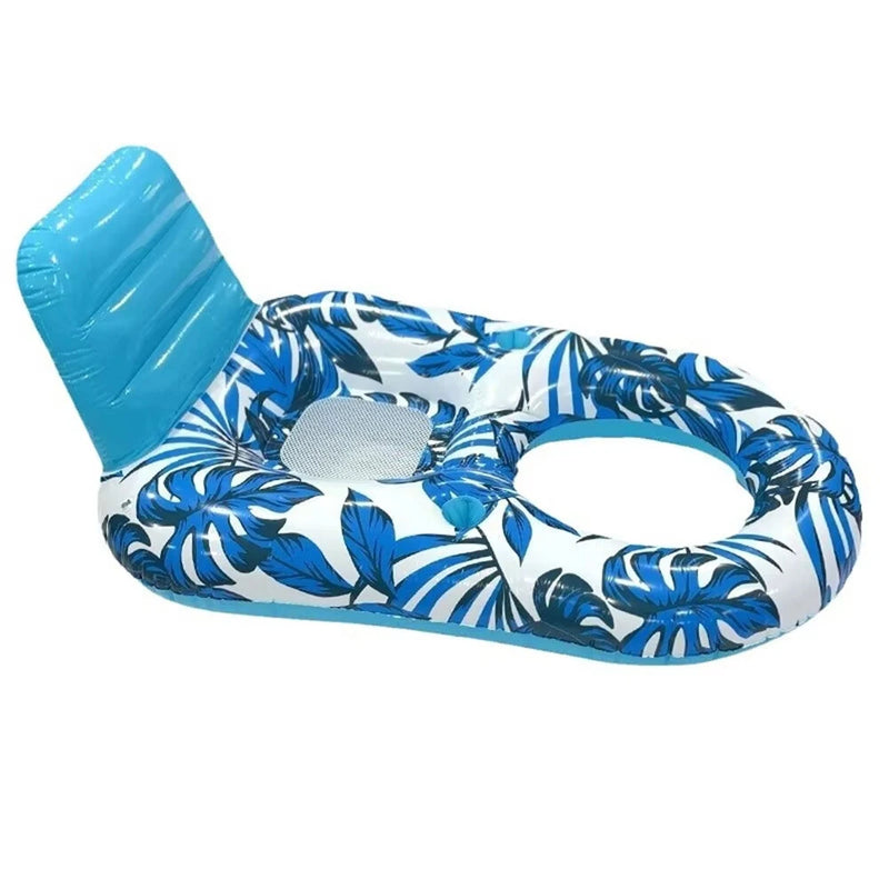 WaveRite 1pc Inflatable Floating Pool Lounge Chair Water Floaties for Swimming Pool Lake Lounge Float Swimming Beach Lounger Floating Seat With Backrest