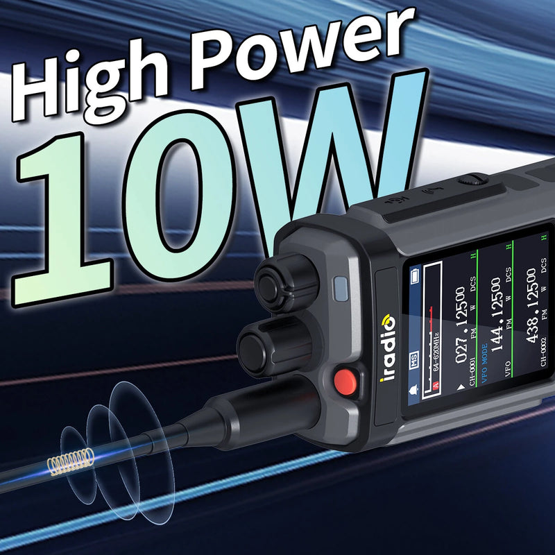 Iradio UV-98 PLUS 10W Walkie Talkie Multi Band Radio 2.4 Inch Screen Cross Band Repeater 1024 Channels Type-C Charging CB SSB HF FM SW MW LW Walkie Talkie