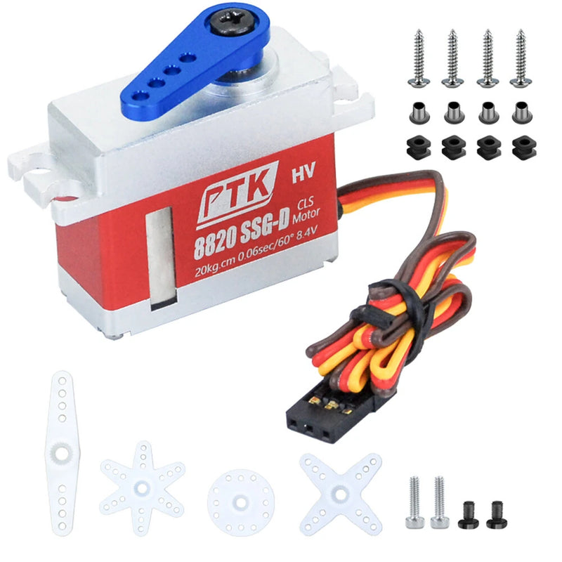 PTK 8820 SSG-D 20Kg High Speed / 8822 SSG-D 22Kg High Torque 25g Digital RC Servo for Fixed Wing Airplane FPV Drones