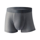 4pcs Men's Ice Silk Mesh Boxer Briefs, Summer Thin Style Breathable Comfy Boxer Trunks, Elastic Sports Shorts, Men's Casual Underwear Daily Bottom Wear