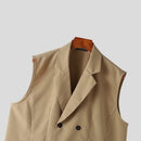 INCERUN Mens Two-piece Suits Trendy Sleeveless Double-breasted Suit Vest + Pants Casual Set Casual Sets Male Plus Size