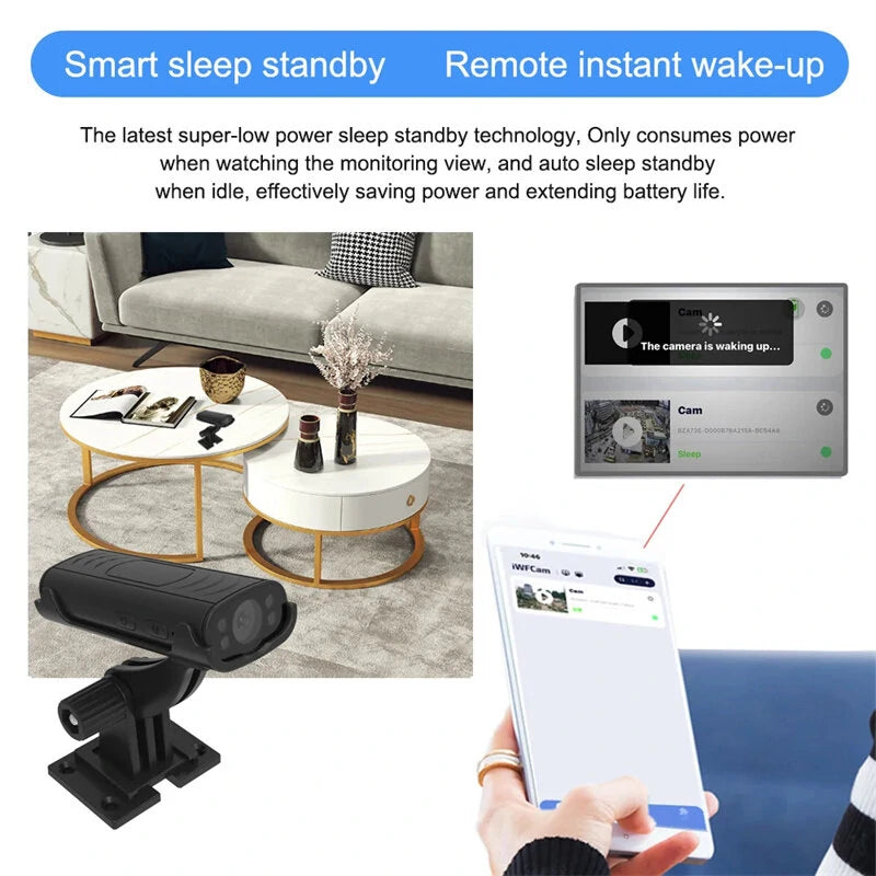 M2 Mini Wireless WiFi Remote Monitor Camera Smart Sleep Standby Long Battery Life Remote Wake-up APP Viewing Home Security IP Cameras
