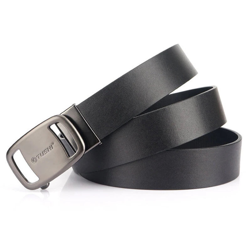 TUSHI Men's Belts 130cm Genuine Leather Bussines Fashion Belt Luxury Casual Brand Waistband High Quality Belts