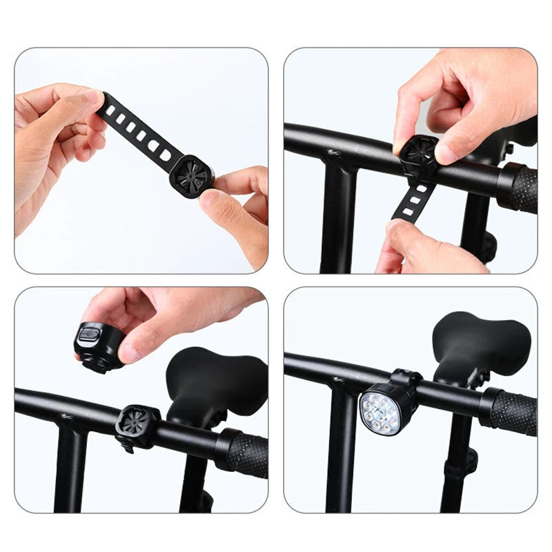 BIKIGHT Q9 Bike Light Set Bicycle Headlight 1500mAh Battery 8 Light Modes Type-C Rechargeable IP65 Waterproof Bicycle Front Light with Taillight for Outdoor Cycling