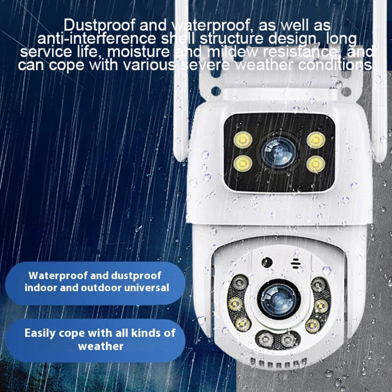 Y21 2MP+2MP Wireless Dual Lens Security Camera 360 Panoramic AI Tracking Color Night Vision Two-Way Audio Waterproof Motion Detection Real-Time Alerts Outdoor Surveillance Cameras
