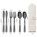 IPRee 7PCS Stainless Steel Camping Cutlery Set Portable Travel Picnic Utensils Fork Spoon Outdoor Dinnerware for Hiking
