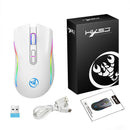 HXSJ T69 2.4G Wireless Gaming Mouse with RGB Lighting 1000-4800DPI Type-C Rechargeable 650mAh 8 Button Mouse for PC Gaming Office Working