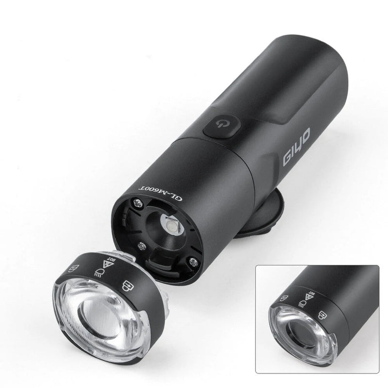 GIYO 800LM Bike Headlight 6 Light Modes Rotatable Lens USB Charge IP66 Waterproof Anti-Glare Bicycle Light