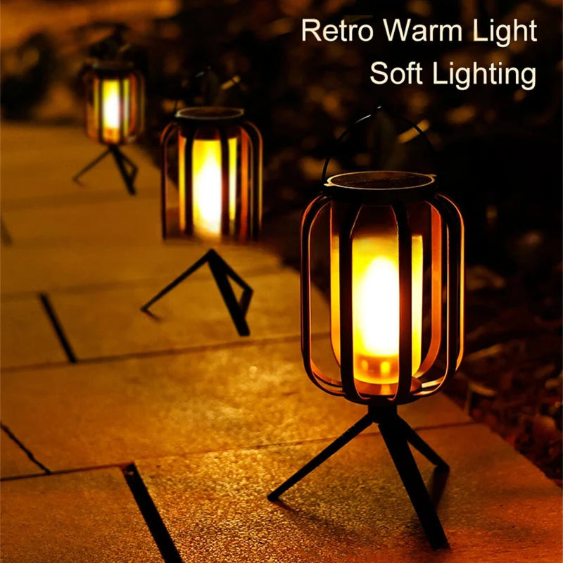 IPRee Solar Camping Light Outdoor Hanging Lamp Tripod Ambient Light 2Power Supply 4Light Modes for Camping,Emergency,Garden Decor