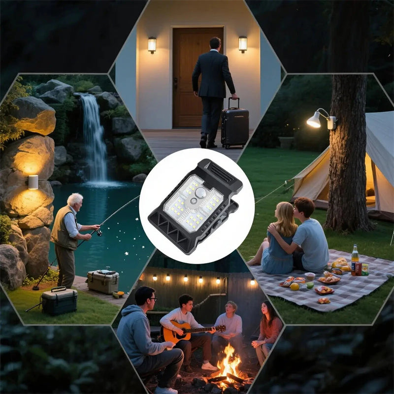 IPRee 3 Mode Solar Clip Lights IP65 Waterproof Super Bright Motion Sensor Lights Energy Conservation Warm Light Garden Wall Light