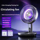 Tevorex Foldable Air Circulation Fan USB Rechargeable 9 Blades 5 Speeds Quiet Desk Fan with LED Display for Home Office Bedroom