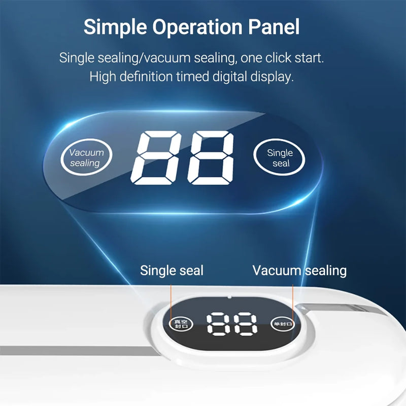 Automatic Vacuum Sealer Kitchen Vacuum Sealer Machine Household Food Bag Keep Food Fresh With10pcs Fresh-Keeping Bags