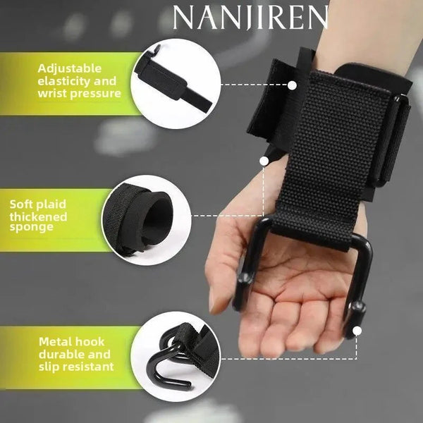 KALOAD 1pcs Fitness Auxiliary Pull-Ups Hook Grips With Wrist Wraps for Gym Weight Lifting Strength Training