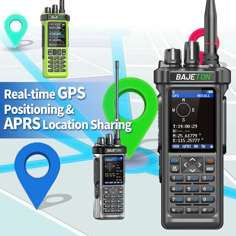 BAJETON BJ-9000 10W GPS APRS Walkie Talkies CB 27Mhz Transceiver SW MW LW AM Receive Bluetooth Programming FM Shortwave Transceiver Radio