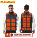TENGOO 4 Control 27 Zone Heating Vest Men Women Electric Constant Temperature Control Winter Warm Heated Sleeveless Jacket (Not Included The Power Bank)