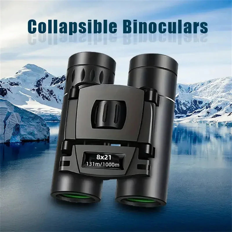 IPRee HD Zoom Binoculars, 8X21 Long Range Telescope with Compact Folding Design for Outdoor Tourism and Camping Bird Watching Hunting Hike