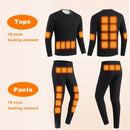 TENGOO HD-30 Heating Underwear Pant Set Thermal Long Sleeves Trousers Men Women Heated Suit USB Electric Thermal Underwear for Winter