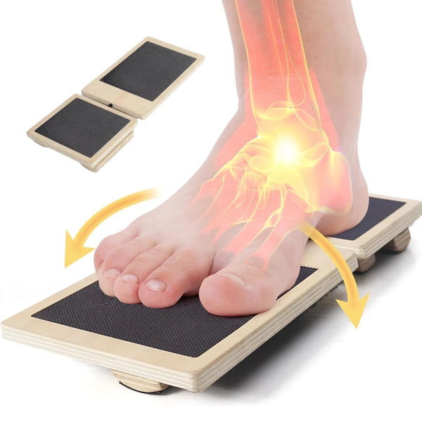 KALOAD Wooden Ankle Balance Board Ballet Yoga Foot Trainer Single Leg Balance Board Solid Wood Non-Slip Ankle Strengthener for Home Fitness