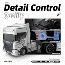 S917 RTR 1/43 2.4G 4WD Mini RC Car Tractor Semi Truck Built-In Gyro Full Proportional Drift Dual Speed LED Lights Racing Vehicles Models Engineering Remote Control Toys