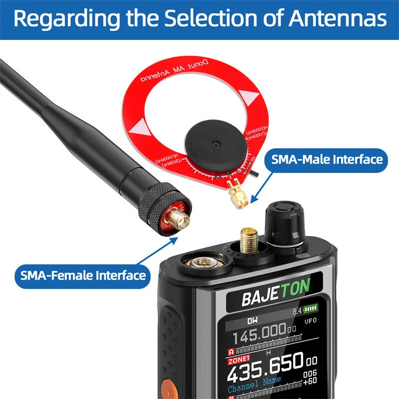 Bajeton BJ-8300 10W Multi Band Handheld Radio bluetooth Programmable NOAA Weather Alert Spectrum Analyzer SW MW LW AM SSB CB Transceiver Two-way Radio Walkie Talkie