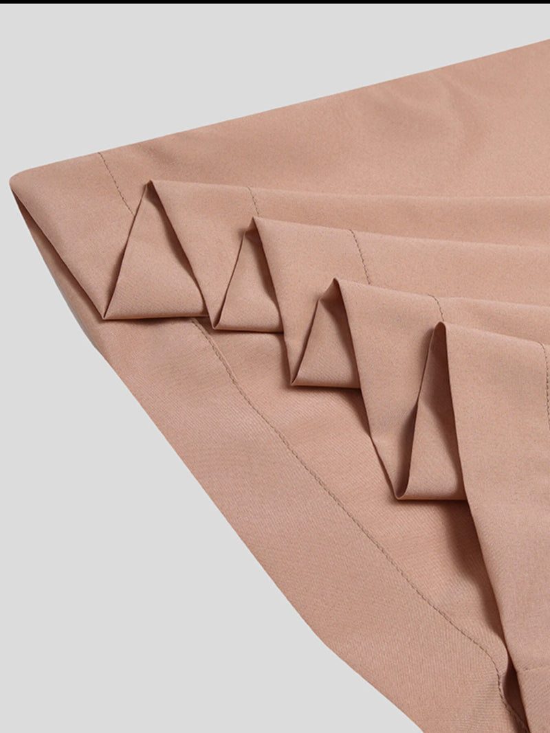 Men Solid  Front Zipper Round Neck Short Sleeve Casual Robe Shirts