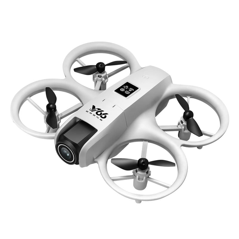 YCRC V66 WiFi FPV with Dual Camera 180 Electrically Adjustable Optical Flow Hover Automatic Obstacle Avoidance LED Light Circle Protection Kids Gifts 2.4G 4CH 6-Axis Remote Control RC Toys Drone Quadcopter RTF