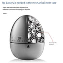 60 Minute Mechanical Egg Shaped Timer Kitchen Timer Electronic Steel Egg Timing Tools Loud Manual Reminder Alarm Clock Home Shower