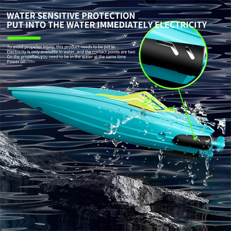 4DRC S5 RTR 2.4G RC Boat Mini Speedboat Dual Motors One-Key Capsized Reset Waterproof LED Light Racing Remote Control Stunt Vehicles Models Twin Propeller Toys