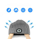 Unisex Beanie Fleece Lined LED Beanie with Light and USB Rechargeable Hands Free LED Headlamp Hat, Knitted Night Light Beanie Cap Flashlight Hat