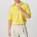 INCERUN Mens Solid Textured Casual Short Sleeve Shirt Fashion V-neck Lapel Top for Male