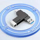 Lenovo Thinkplus BU100 Type-C & USB3.2 Flash Drive 512GB/256GB/128GB/64GB High Speed Pendrive 360 Rotary Mobile U Disk