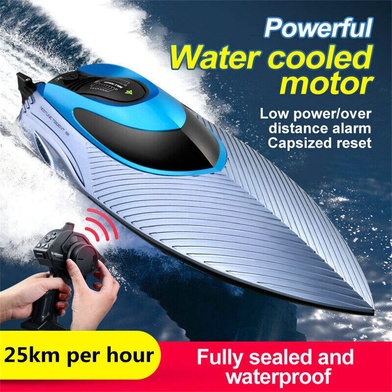 4DRC S3 2.4G 25km/h RC Boat Fast High Speed Capsized Reset LED Light Water Model Remote Control Toys RTR Pools Lakes Racing Kids Children Gift