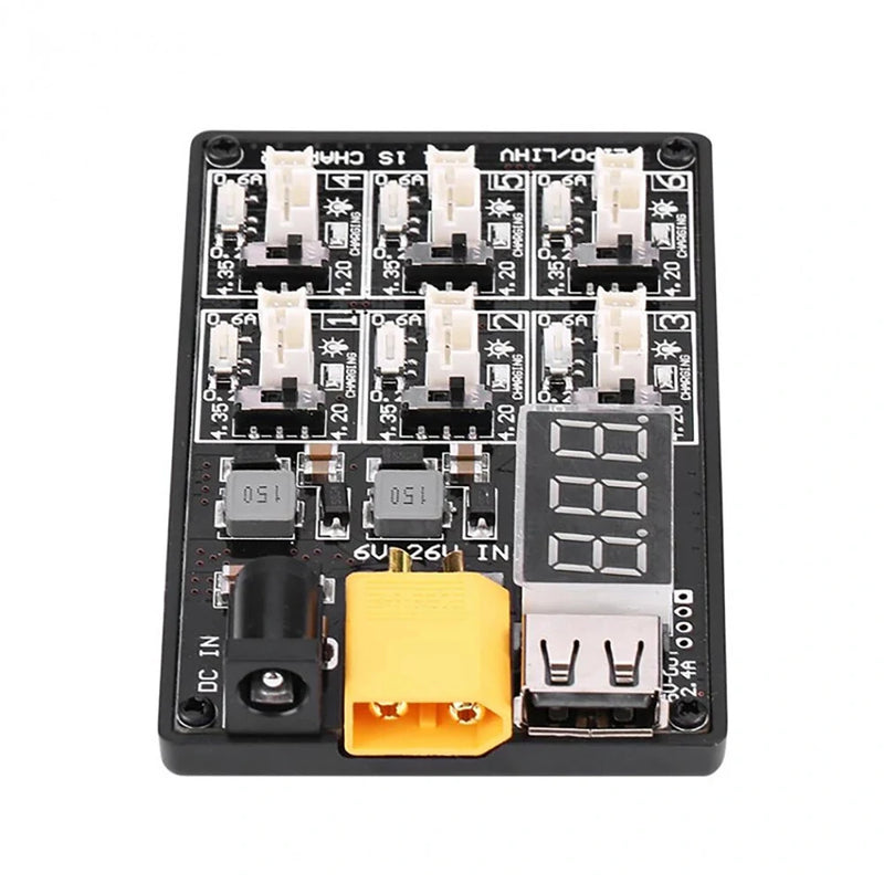 6 IN 1 1S Lipo LiHV XT60 12V 3A Battery Charger Board Ph1.25/2.0/JST for RC Quadcopter FPV Racing Drone
