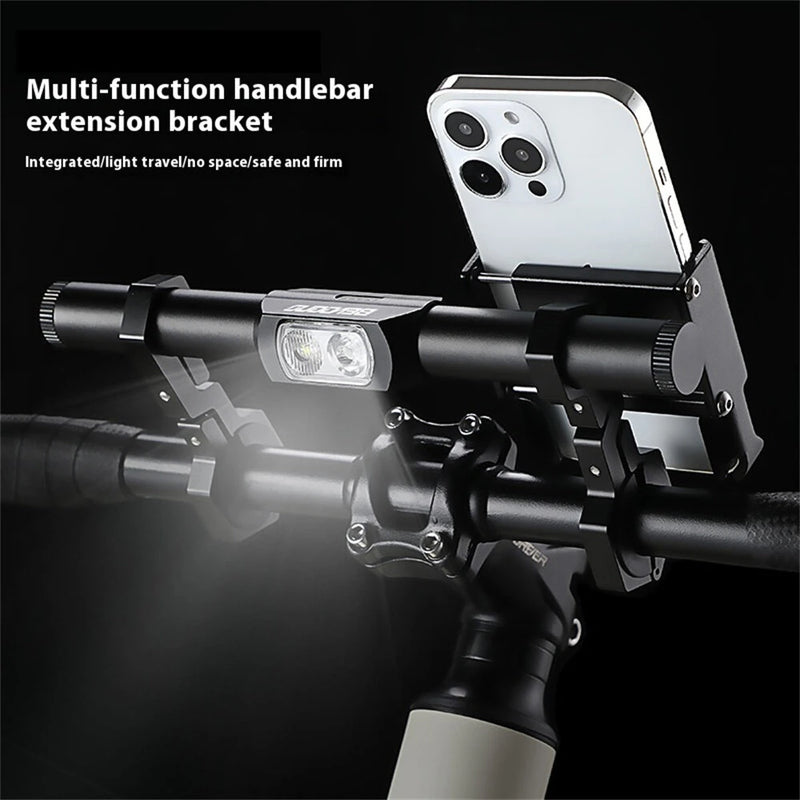 BENGGUO BG-0797 400LM Bicycle Headlight Handlebar Extension Bracket with Phone Holder Type-C Charging Waterproof Bike Mount  (No Batteries)
