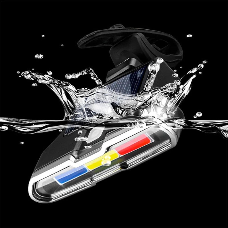 Bikight Solar Bike Taillight 300mAh Battery 7 Light Modes Type-C Charging IPX7  Waterproof Bicycle Rear Light for MTB Bike Motorcycle Electric Vehicle