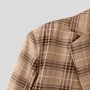 INCERUN Mens Plaid Patchwork Long Sleeve Blazer Two-tone Stylish Casual Suit Outwear for Spring Fall