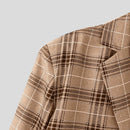 INCERUN Mens Plaid Patchwork Long Sleeve Blazer Two-tone Stylish Casual Suit Outwear for Spring Fall