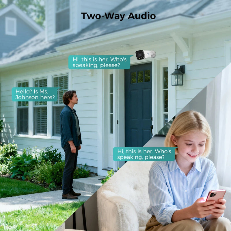 Hiseeu 8MP/12MP PoE IP Camera Human Detect Night Vision Two-way Audio Support ONVIF 2.0 IP67 Waterproof Outdoors Security CCTV Cameras